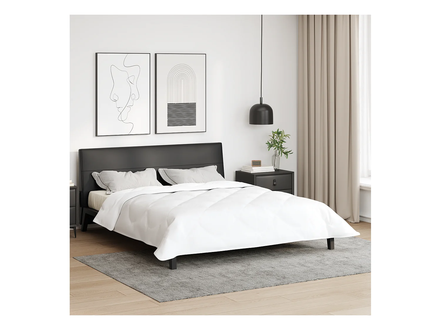 Couettes & Duvets | Couverture Blanc 240 x 220 cm Microfibre