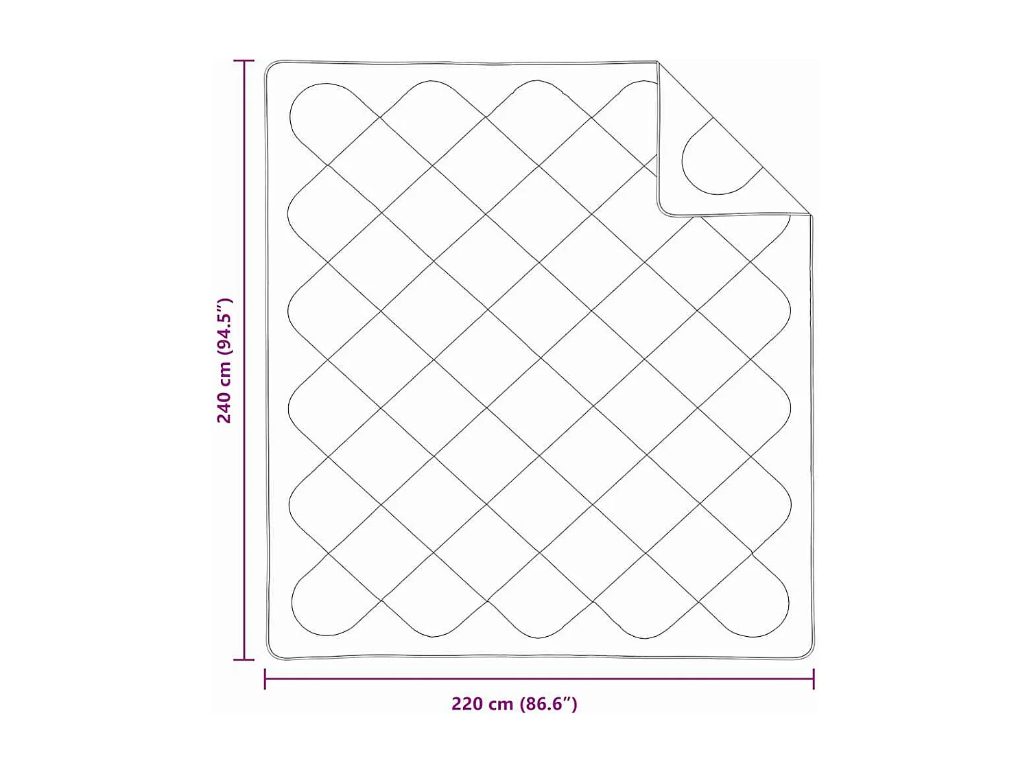 Couettes & Duvets | Couverture Blanc 240 x 220 cm Microfibre