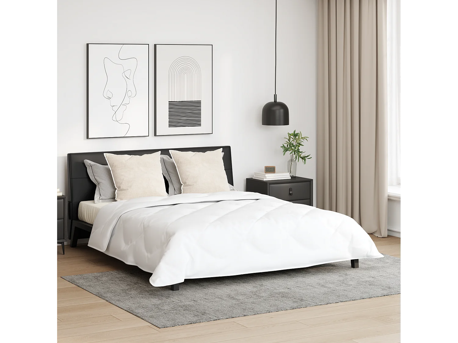 Ensemble de Couette 3 pcs Duvets | Couverture Blanc 200 x 200 cm Microfibre