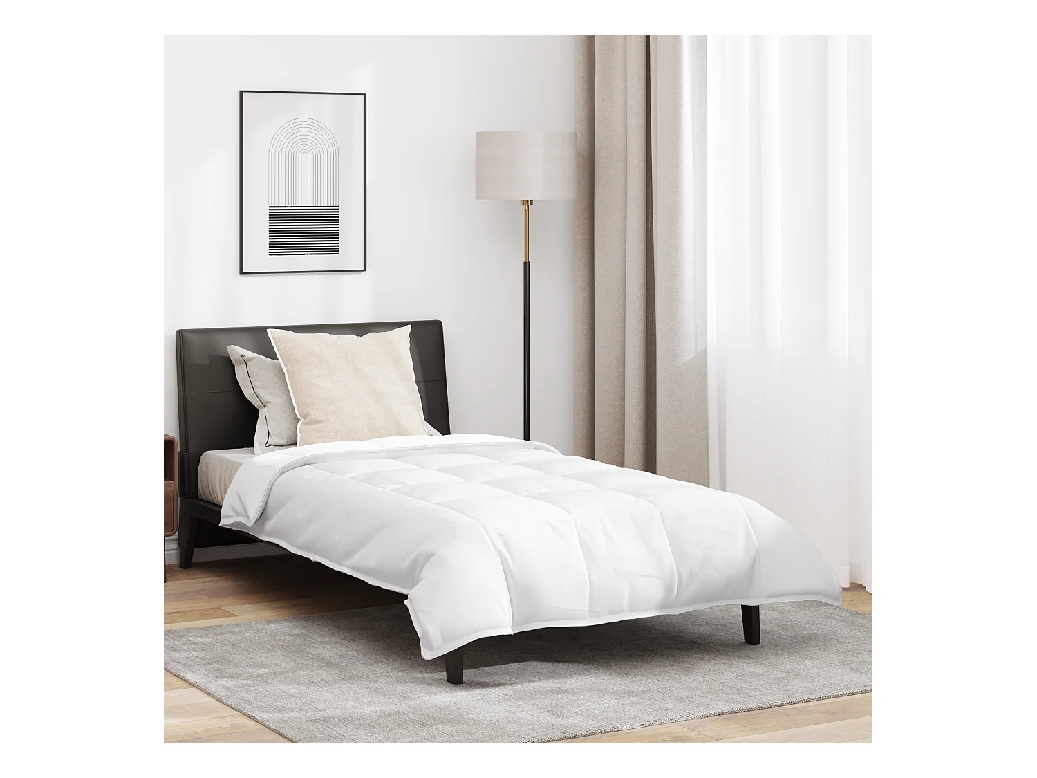Ensemble de Couette avec oreiller 2 pcs Duvets | Couverture Blanc 155 x 220 cm Bas