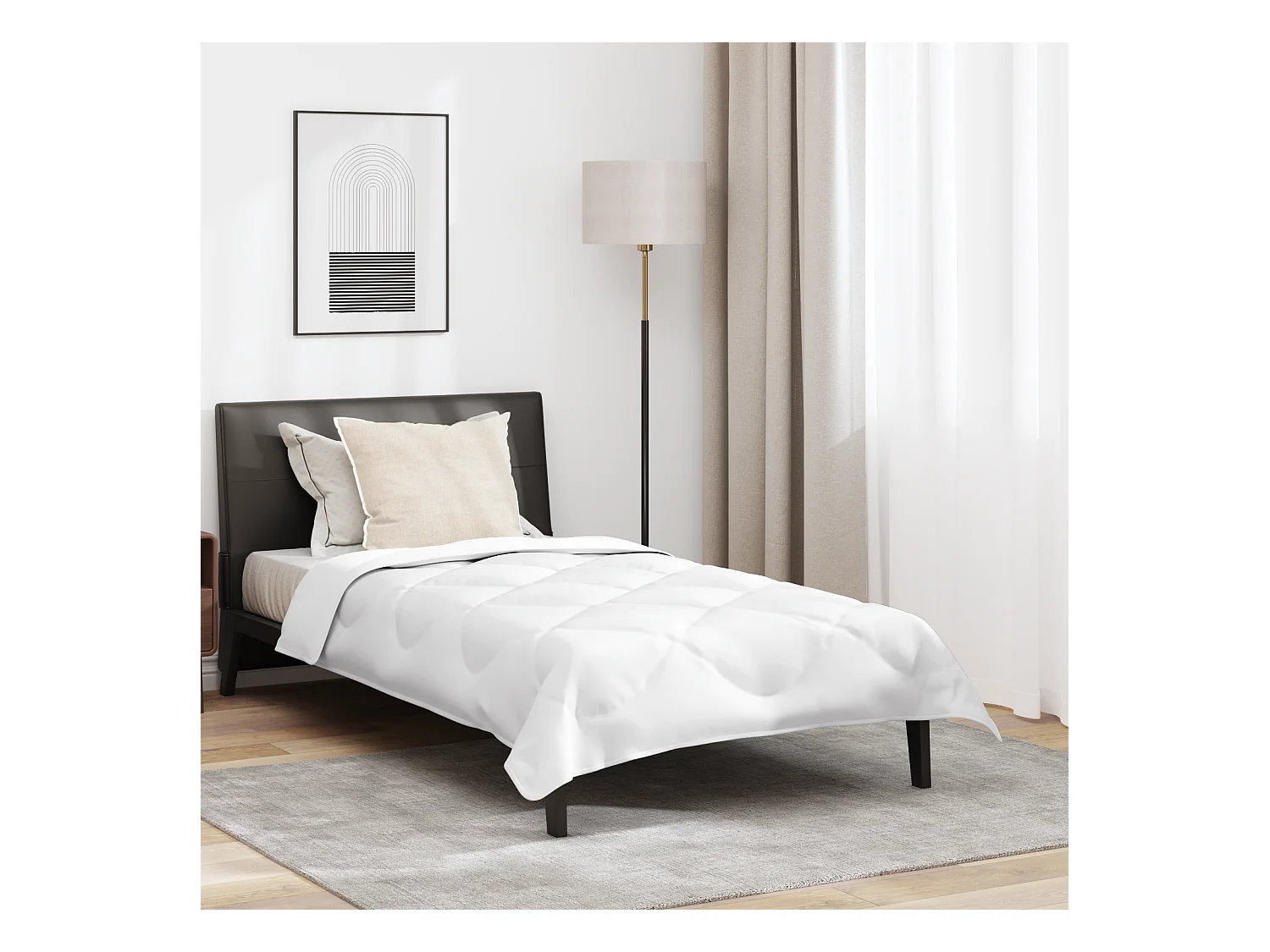 Couette | Duvet | Couverture avec oreiller Blanc 140 x 200 cm Microfibre