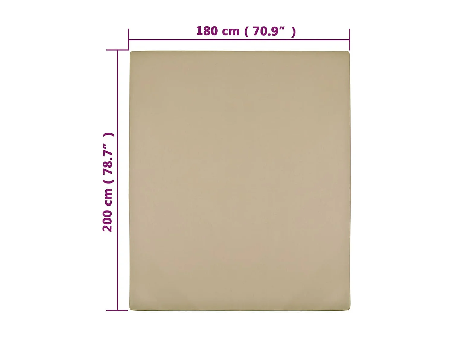 Drap-housse | Protege-matelas | Housse de matelas Jersey Taupe 180x200 cm Coton