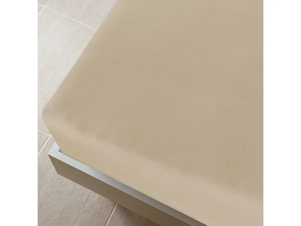 Draps-housses Jersey 2 pcs | Protege-matelas | Housse de matelas Taupe 100x200 cm Coton