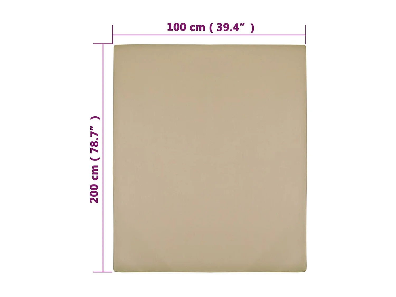 Draps-housses Jersey 2 pcs | Protege-matelas | Housse de matelas Taupe 100x200 cm Coton