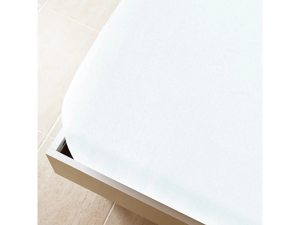 Drap-housse | Protege-matelas | Housse de matelas Jersey Blanc 140x200 cm Coton