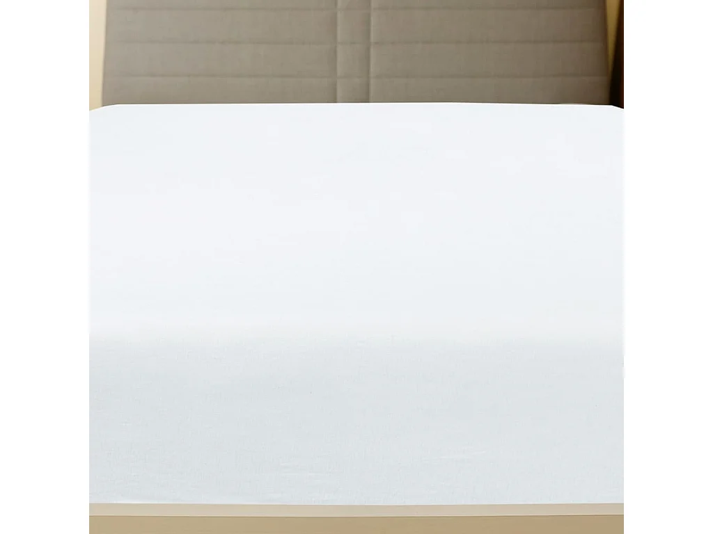 Drap-housse | Protege-matelas | Housse de matelas Jersey Blanc 90x200 cm Coton