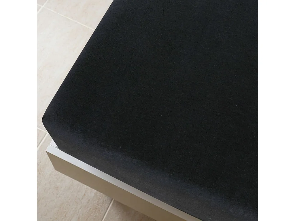 Draps-housses Jersey 2 pcs | Protege-matelas | Housse de matelas Noir 90x200 cm Coton