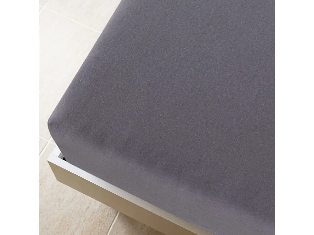 Drap-housse | Protege-matelas | Housse de matelas Jersey Anthracite 90x200 cm Coton