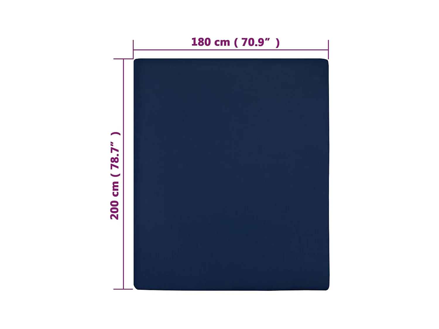 Drap-housse | Protege-matelas | Housse de matelas Jersey Bleu marine 180x200 cm Coton