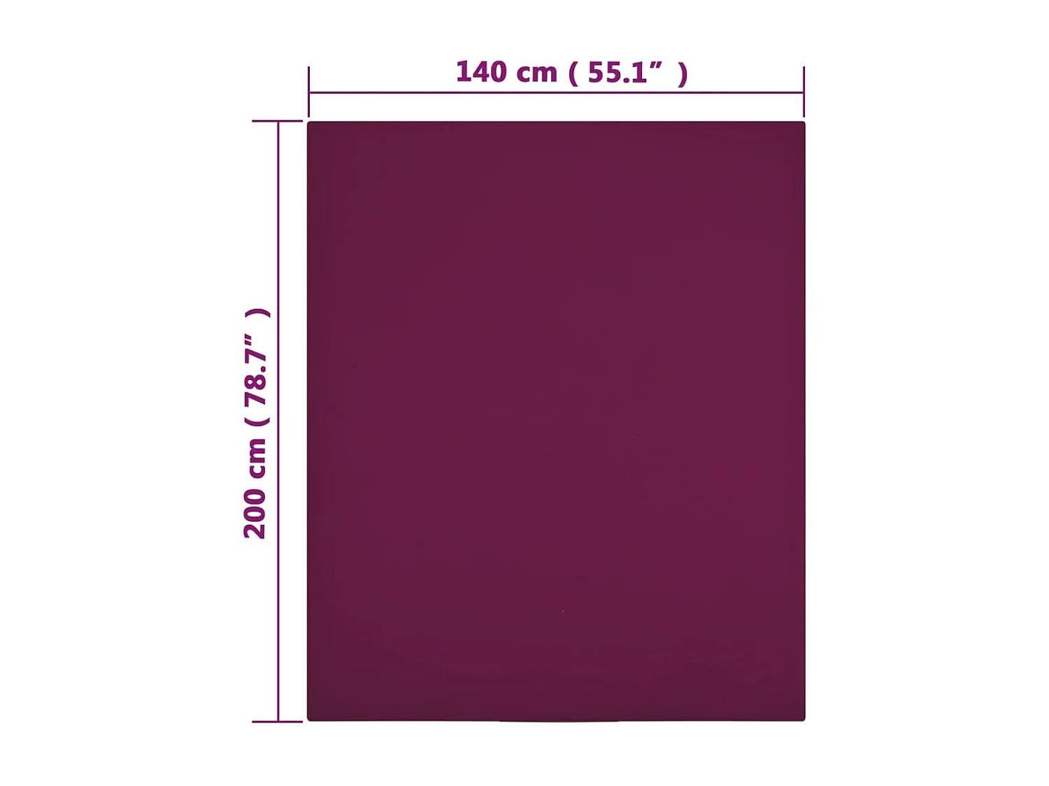 Drap-housse | Protege-matelas | Housse de matelas Jersey Bordeaux 140x200 cm Coton