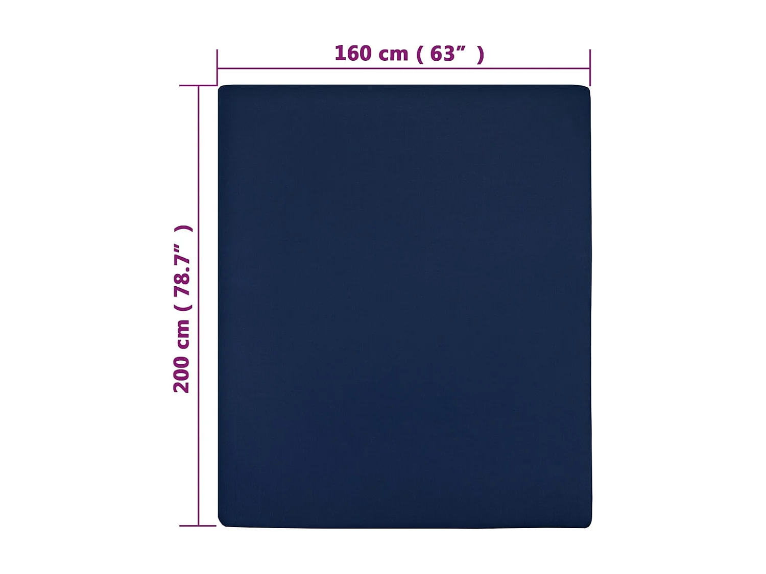 Draps-housses Jersey 2 pcs | Protege-matelas | Housse de matelas Bleu marine 160x200 cm Coton