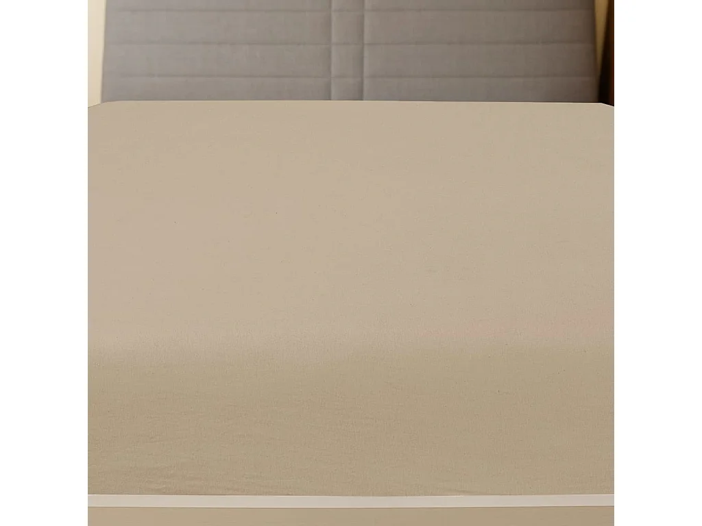 Drap-housse | Protege-matelas | Housse de matelas Jersey Taupe 160x200 cm Coton