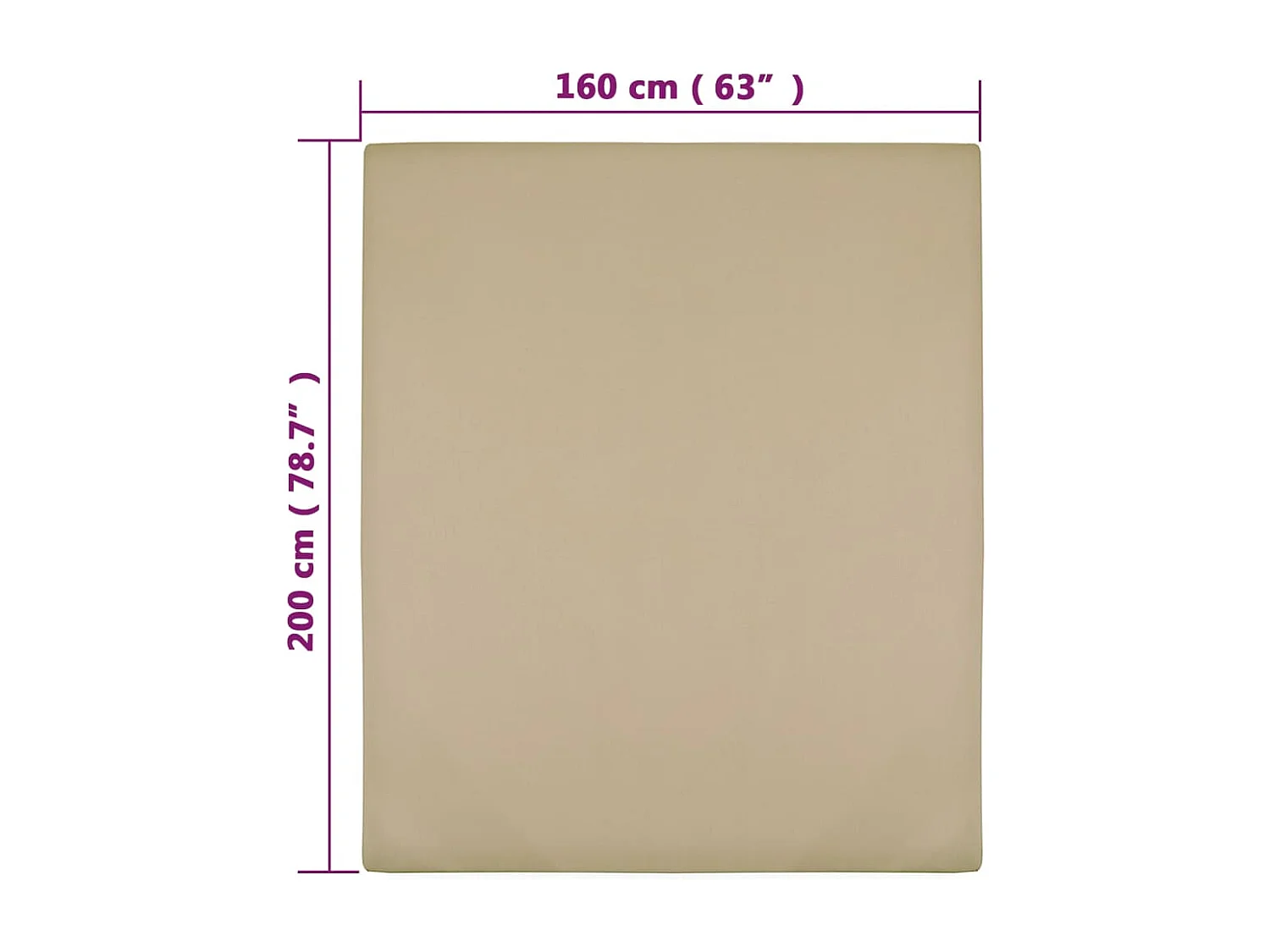 Drap-housse | Protege-matelas | Housse de matelas Jersey Taupe 160x200 cm Coton