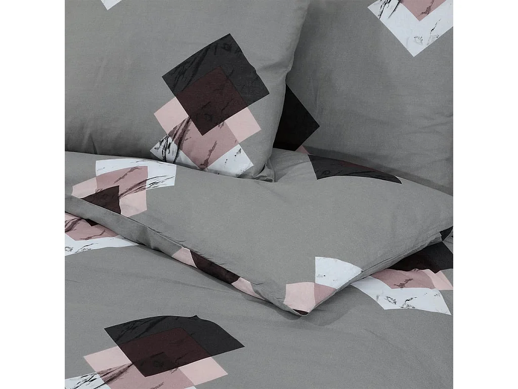 Ensemble de housse de couette | Parure de lit Gris 135x200 cm Coton