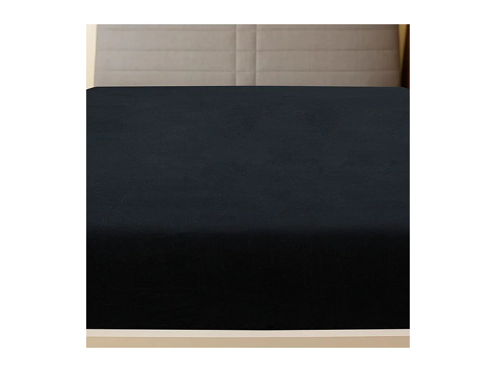 Draps-housses Jersey 2 pcs | Protege-matelas | Housse de matelas Noir 100x200 cm Coton