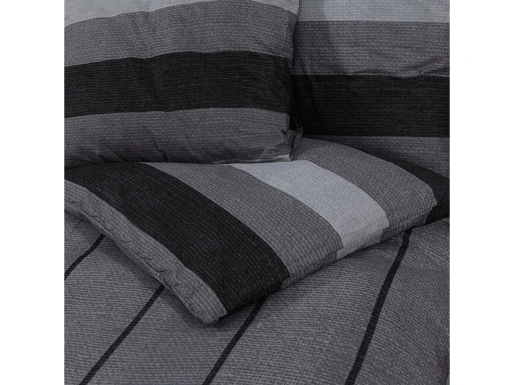 Ensemble de housse de couette | Parure de lit gris foncé 200x200 cm Coton