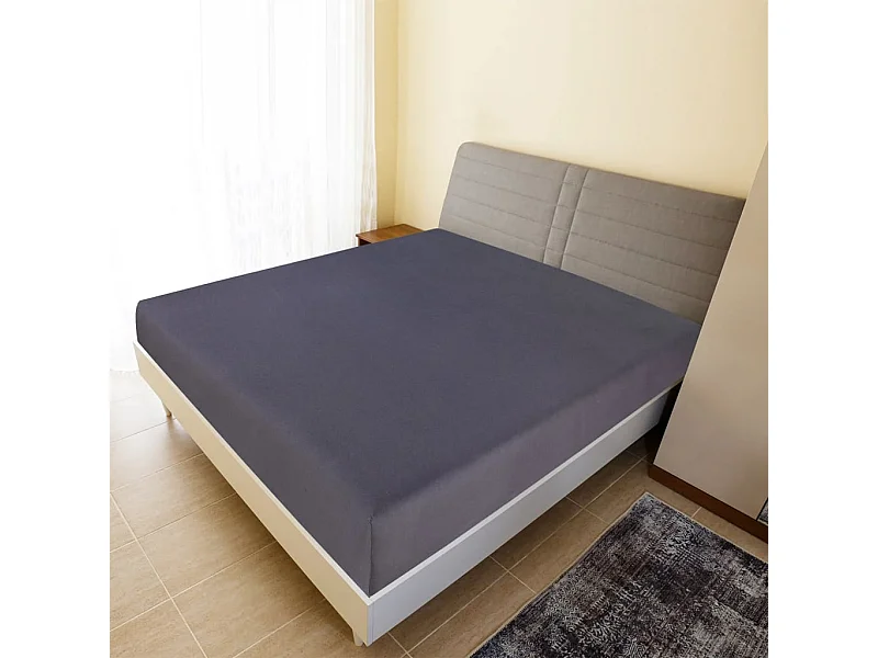 Draps-housses Jersey 2 pcs | Protege-matelas | Housse de matelas Anthracite 180x200 cm Coton