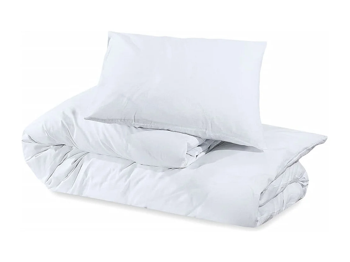 Ensemble de housse de couette | Parure de lit Blanc 140x200 cm Microfibre