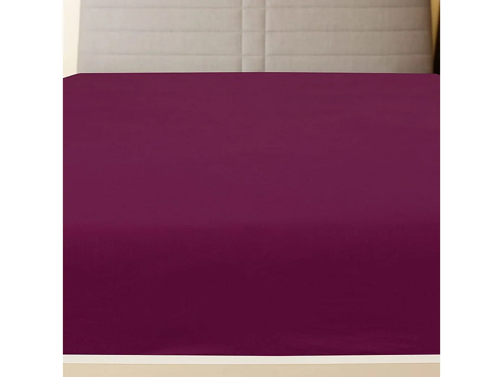 Drap-housse | Protege-matelas | Housse de matelas Jersey Bordeaux 90x200 cm Coton