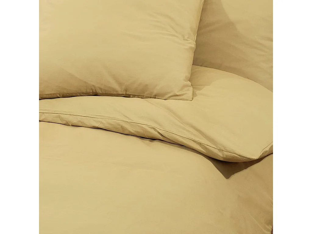 Ensemble de housse de couette | Parure de lit Taupe 225x220 cm Microfibre