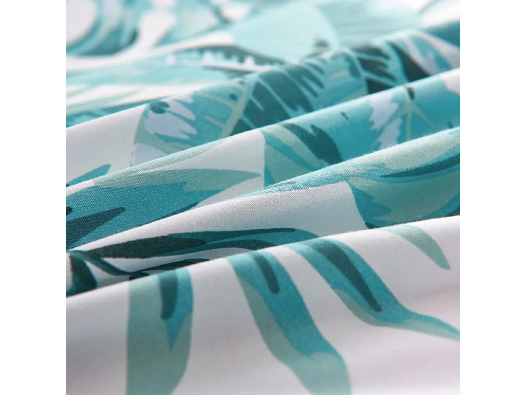 Parure de lit housse de couette feuilles vert 140x200/60x70 cm