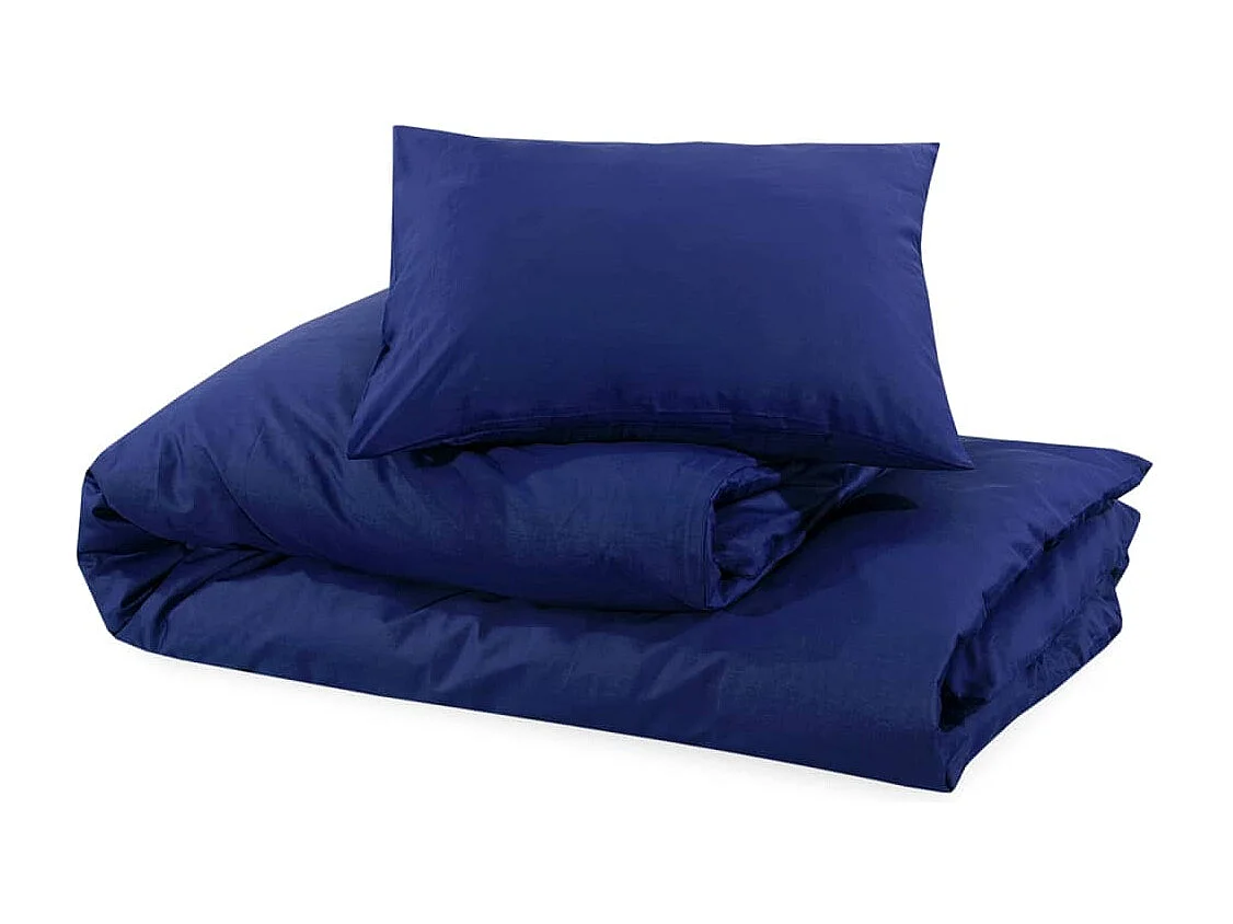 Ensemble de housse de couette | Parure de lit Bleu marine 135x200 cm Microfibre