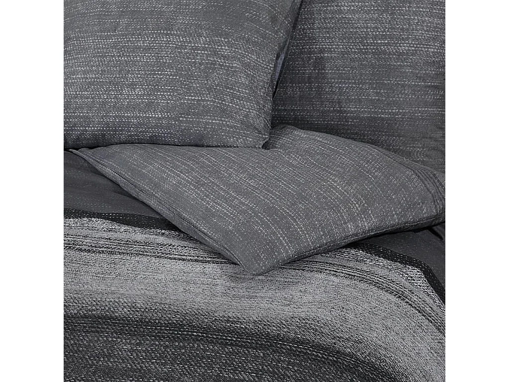 Ensemble de housse de couette | Parure de lit gris foncé 260x220 cm Coton