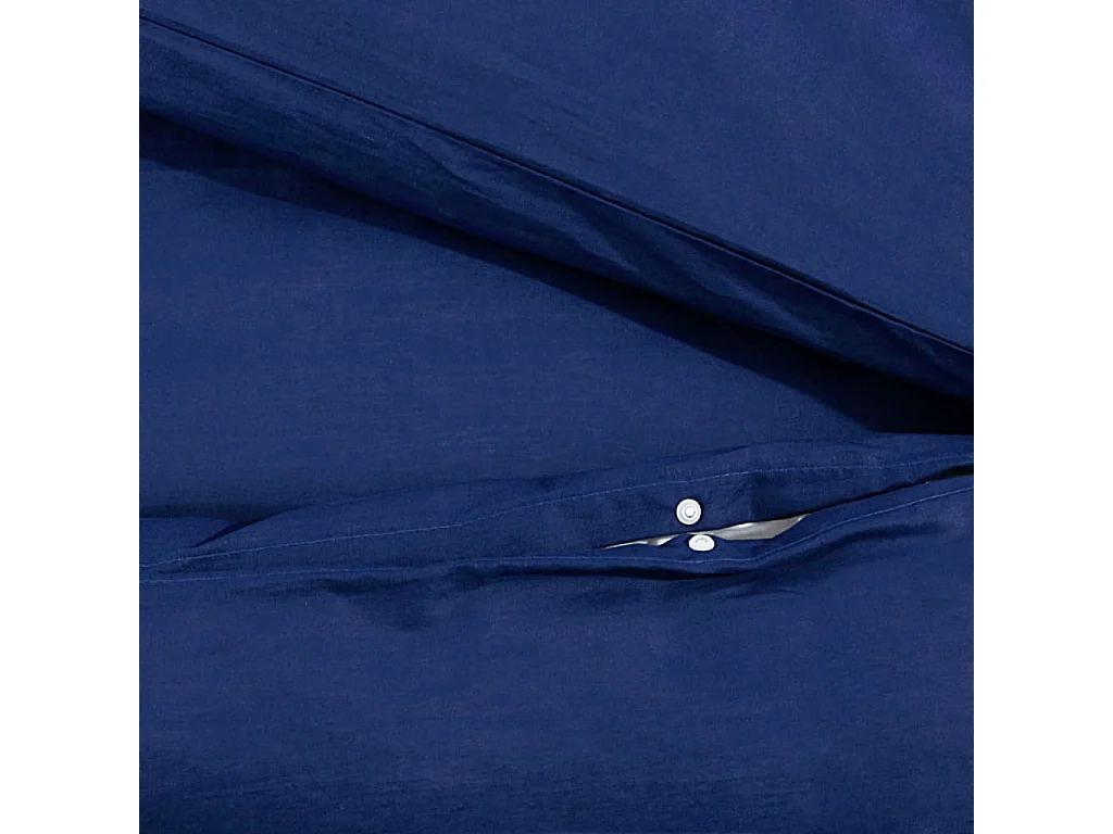 Ensemble de housse de couette | Parure de lit Bleu marine 140x200 cm Coton