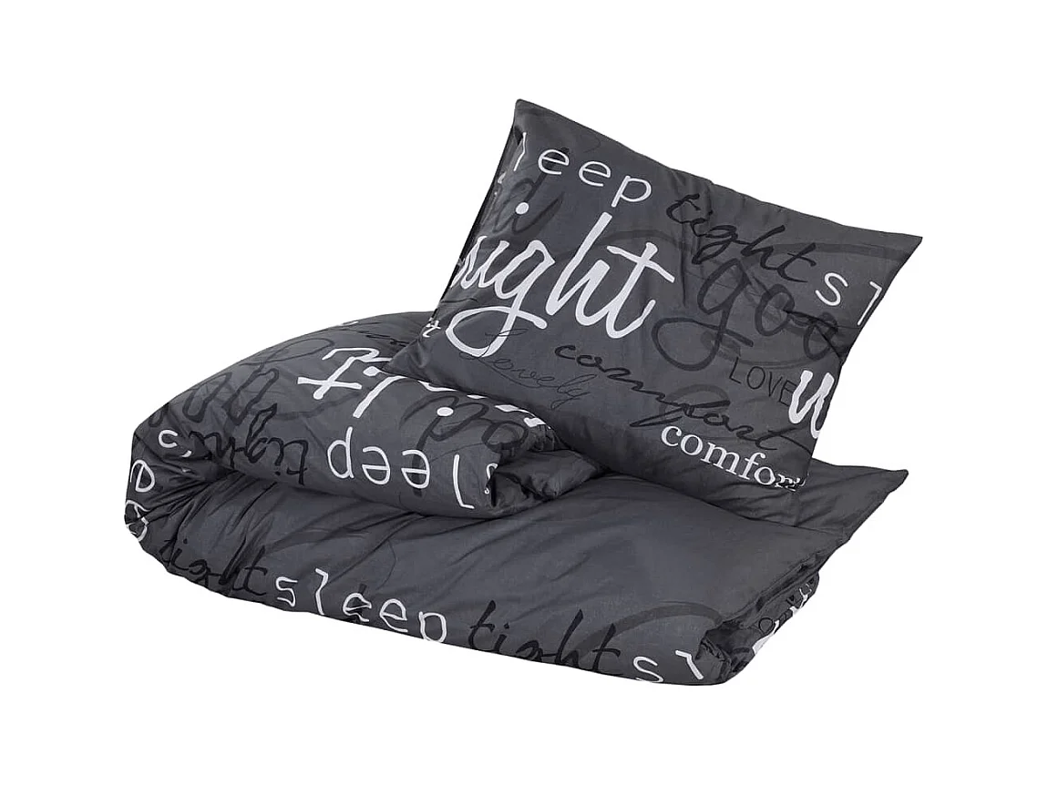 Ensemble de housse de couette | Parure de lit Noir 260x240 cm Coton