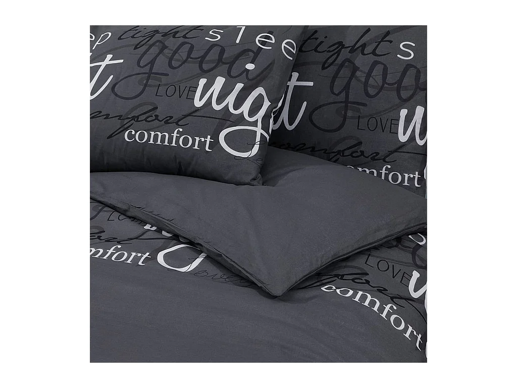 Ensemble de housse de couette | Parure de lit Noir 260x240 cm Coton