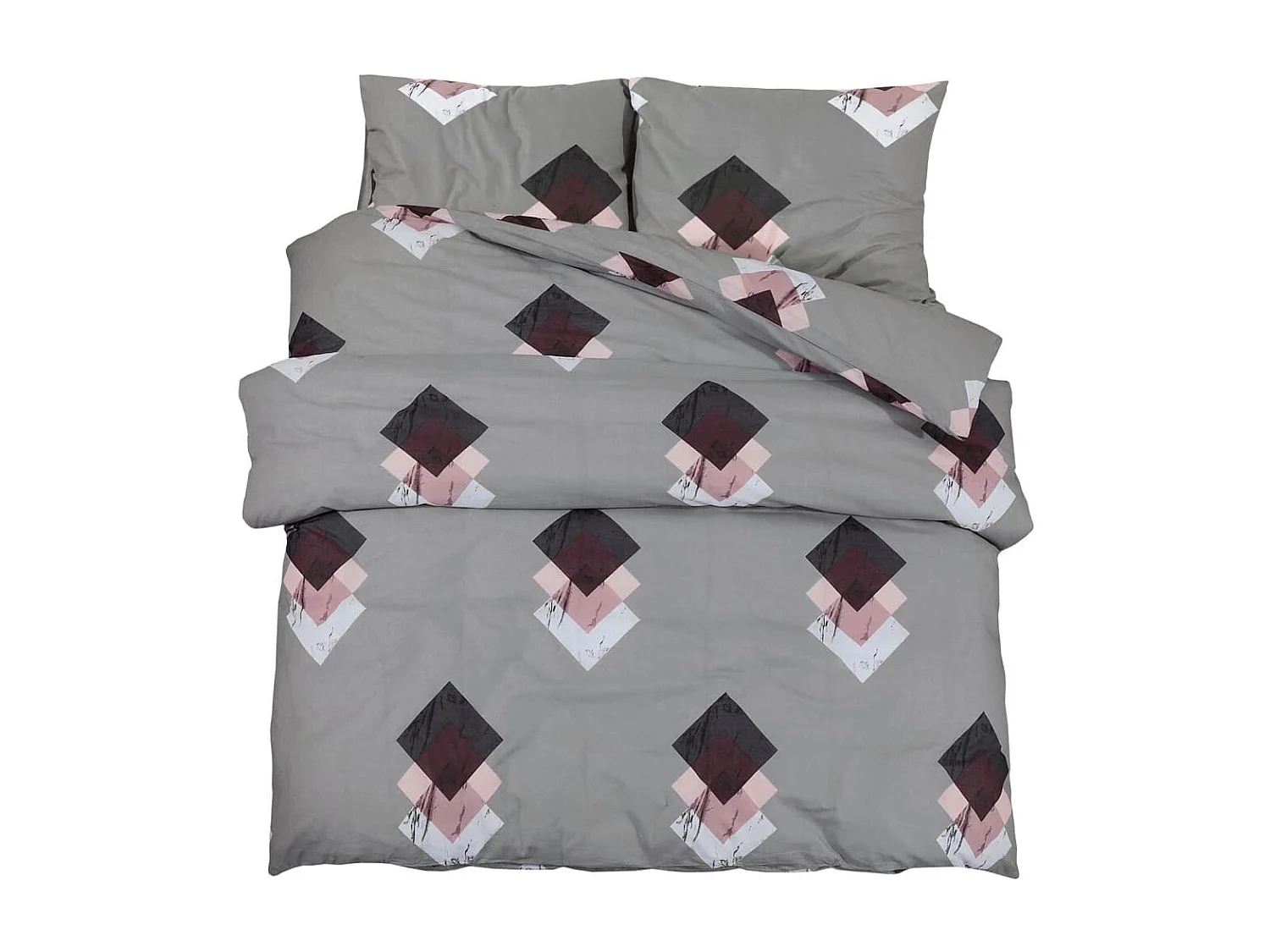 Ensemble de housse de couette | Parure de lit Gris 225x220 cm Coton