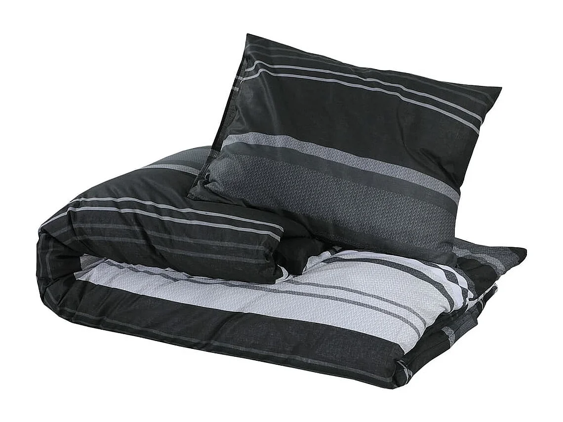 Ensemble de housse de couette | Parure de lit noir et blanc 260x220 cm Coton