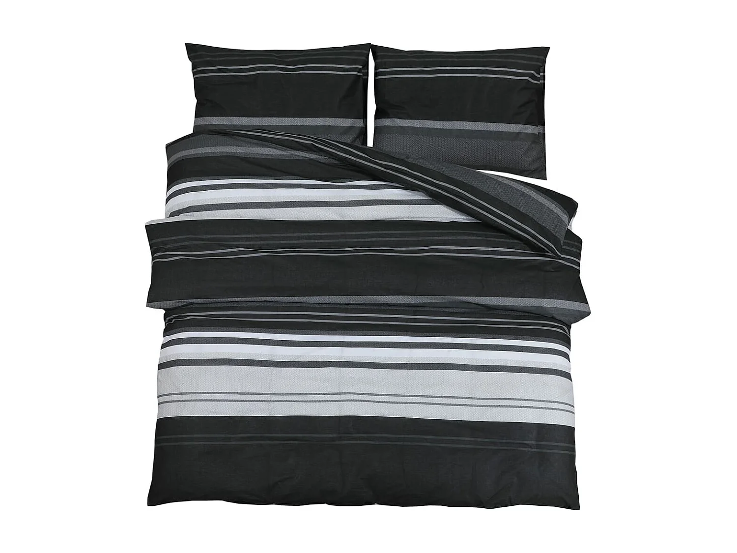 Ensemble de housse de couette | Parure de lit noir et blanc 200x200 cm Coton