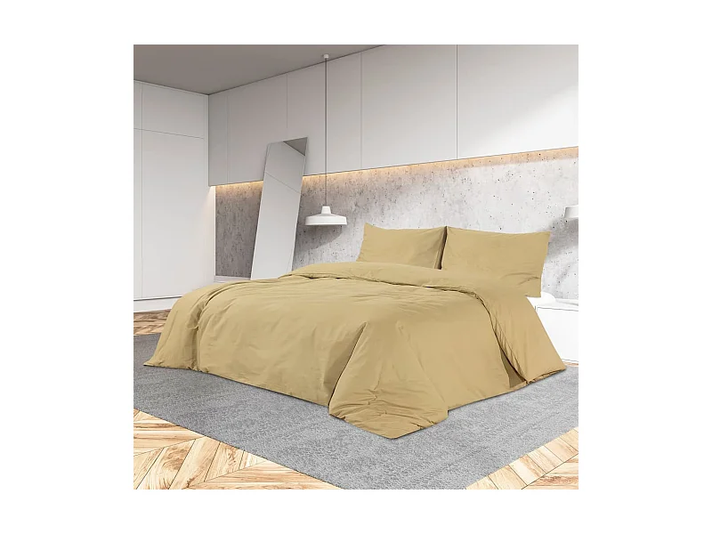 Ensemble de housse de couette | Parure de lit Taupe 135x200 cm Microfibre
