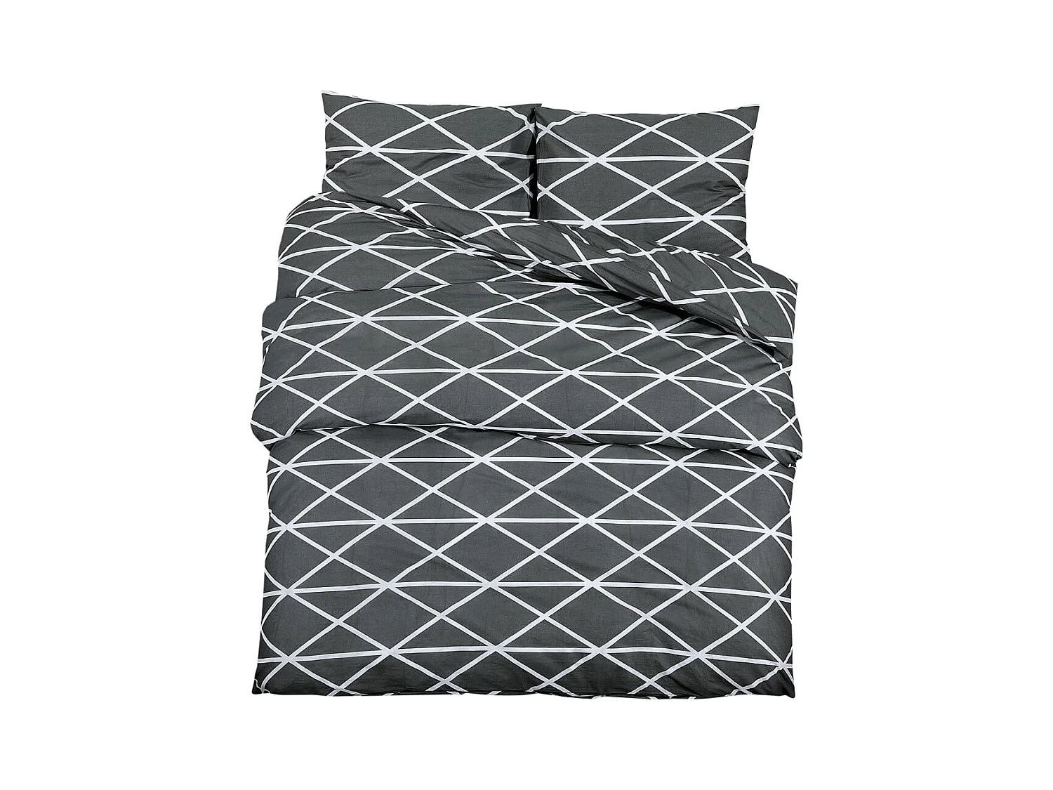 Ensemble de housse de couette | Parure de lit Gris 200x200 cm Coton