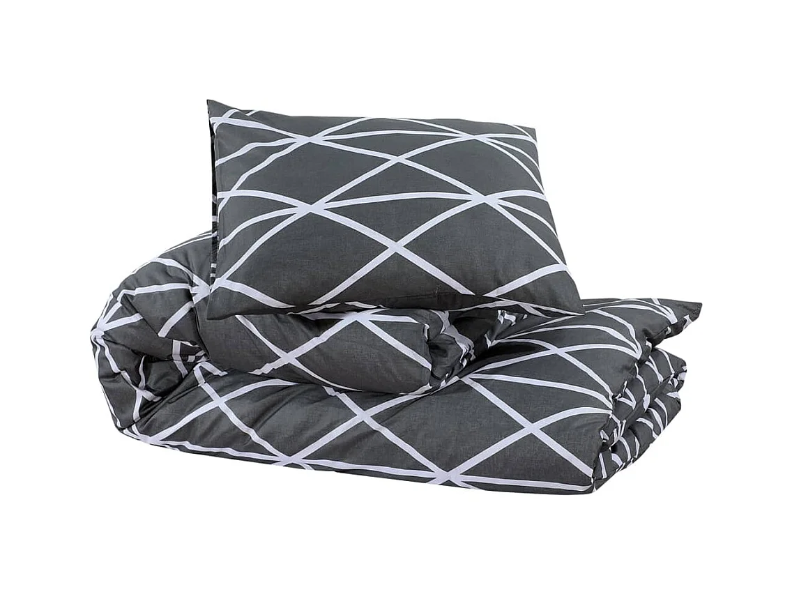 Ensemble de housse de couette | Parure de lit Gris 200x200 cm Coton