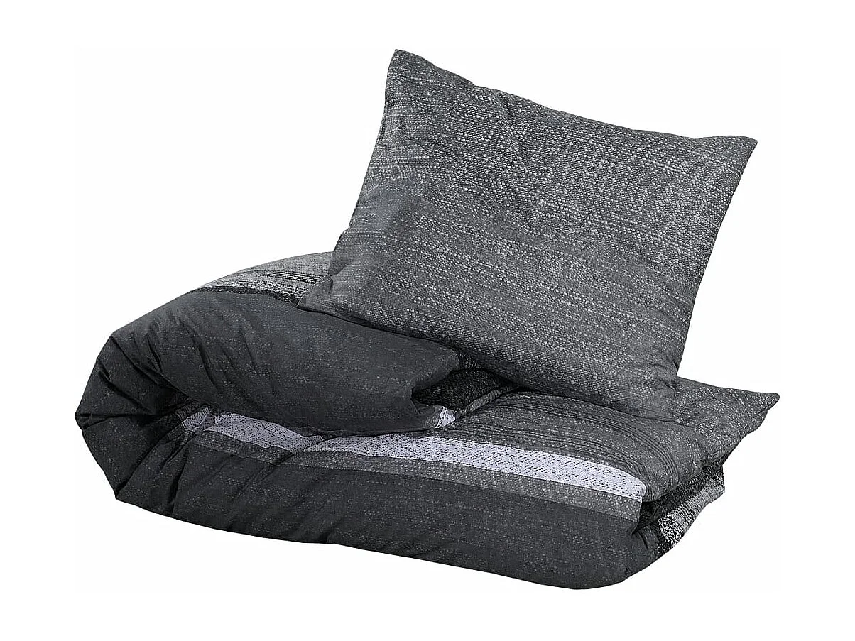 Ensemble de housse de couette | Parure de lit gris foncé 140x200 cm Coton