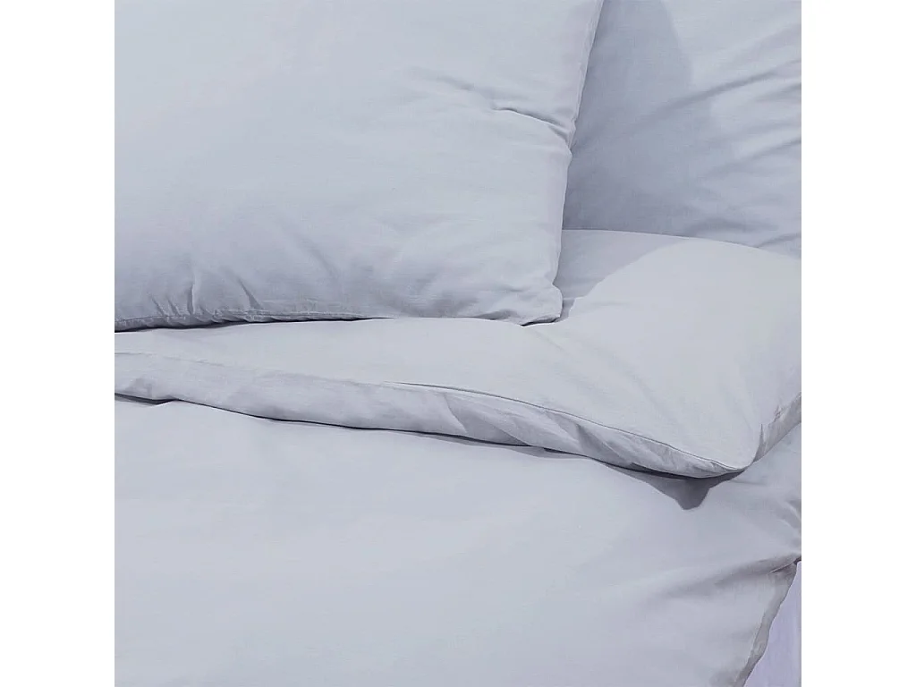 Ensemble de housse de couette | Parure de lit Gris 240x220 cm Microfibre légère