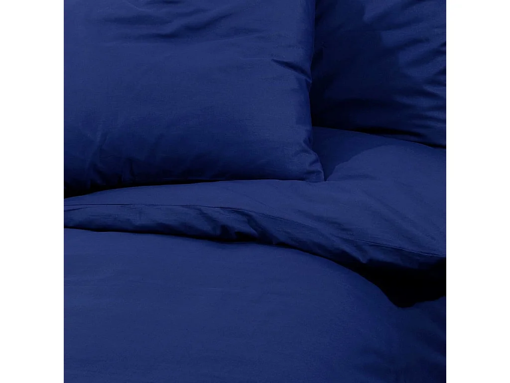 Ensemble de housse de couette | Parure de lit Bleu marine 240x220 cm Microfibre