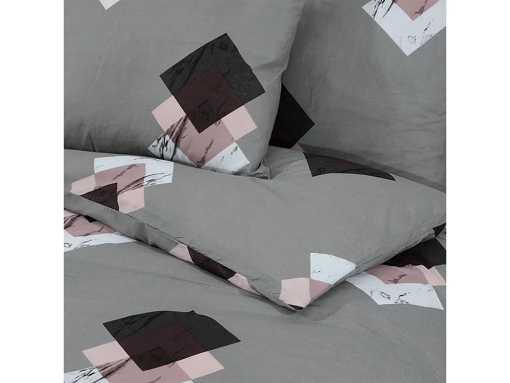 Ensemble de housse de couette | Parure de lit Gris 200x200 cm Coton