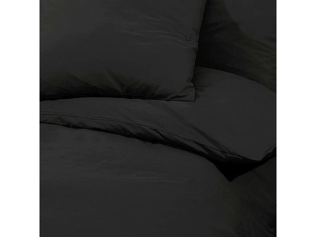 Ensemble de housse de couette | Parure de lit Noir 220x240 cm Coton