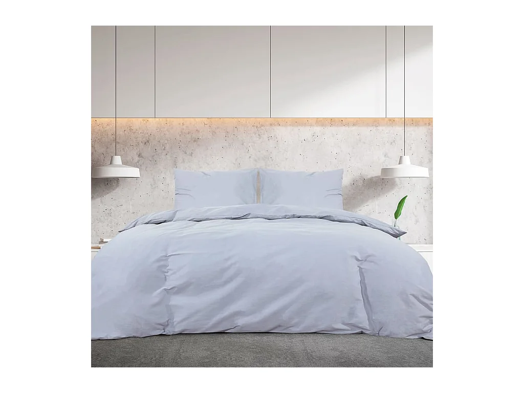 Ensemble de housse de couette | Parure de lit Gris 200x200 cm Coton