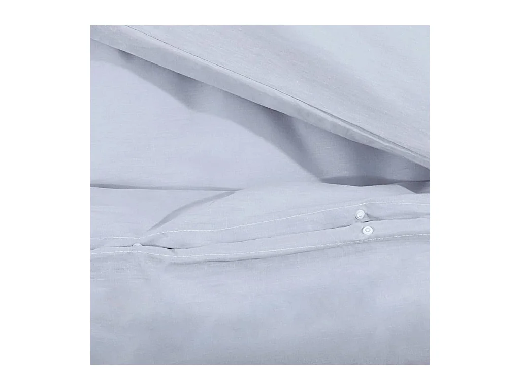 Ensemble de housse de couette | Parure de lit Gris 200x200 cm Coton