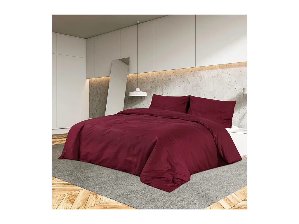 Ensemble de housse de couette | Parure de lit Bordeaux 220x240 cm Coton