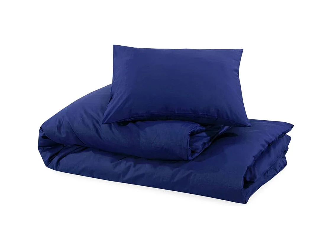 Ensemble de housse de couette | Parure de lit Bleu marine 200x200 cm Coton