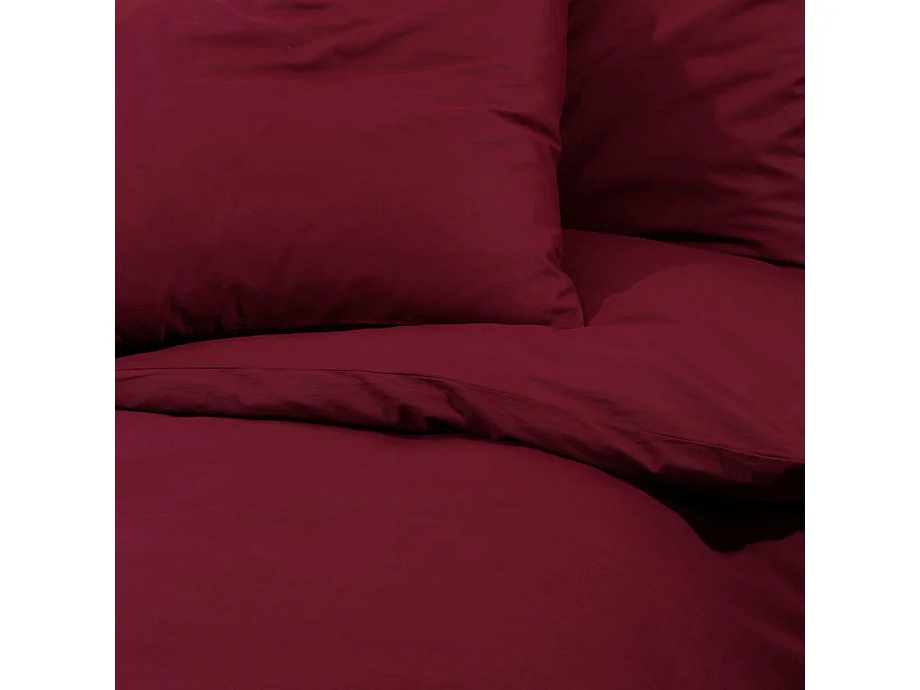 Ensemble de housse de couette | Parure de lit Bordeaux 260x220 cm Microfibre