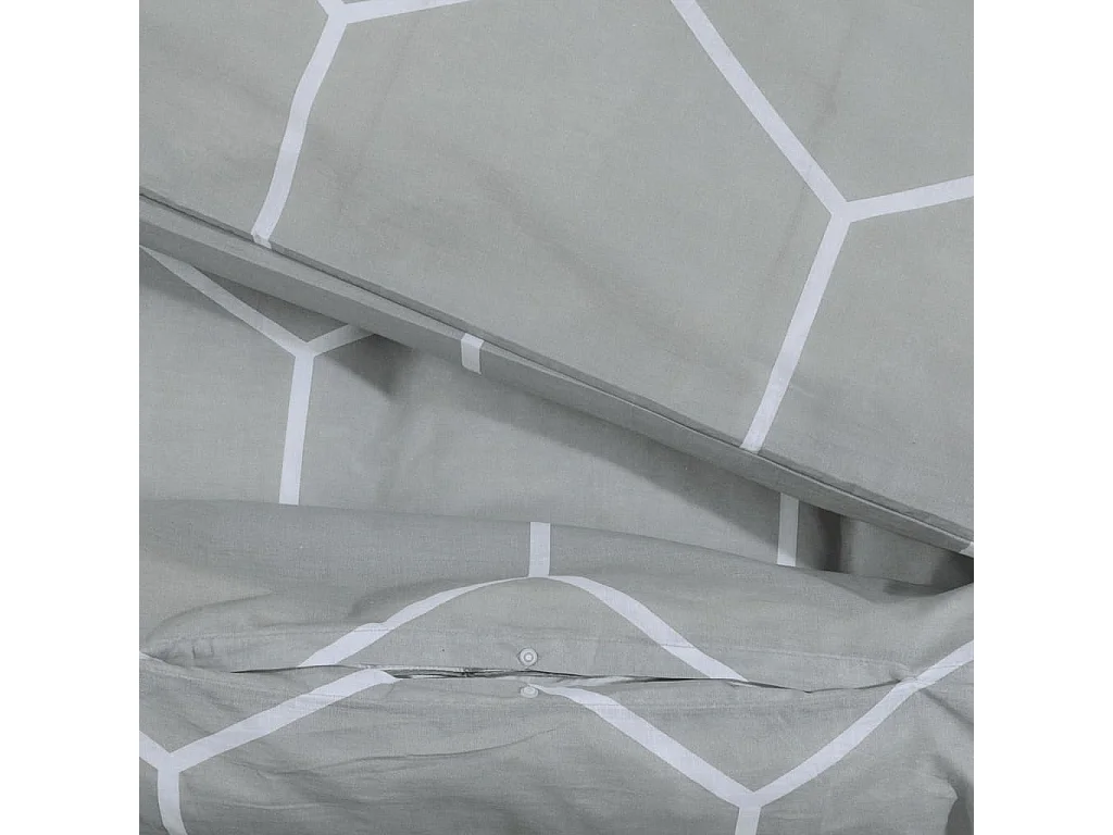 Ensemble de housse de couette | Parure de lit Gris 200x200 cm Coton