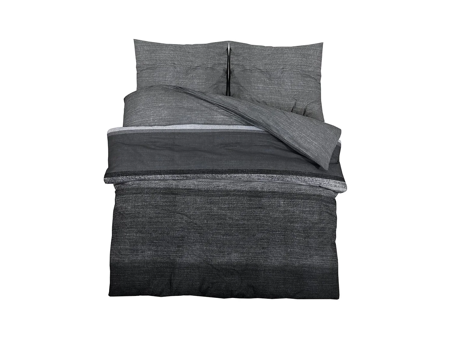 Ensemble de housse de couette | Parure de lit gris foncé 225x220 cm Coton
