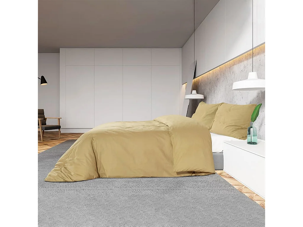Ensemble de housse de couette | Parure de lit Taupe 155x220 cm Microfibre