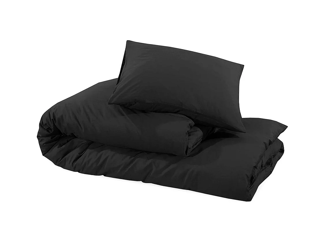 Ensemble de housse de couette | Parure de lit Noir 200x200 cm Microfibre légère